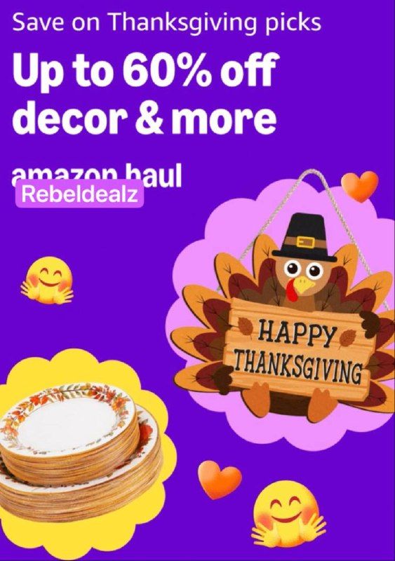 Amazon Thanksgiving Decor Up to 60% Off Deals