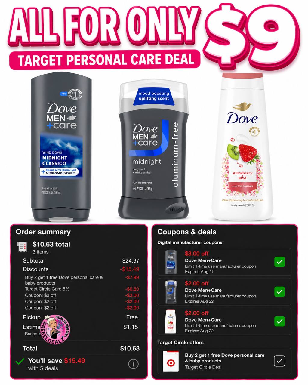 Get 3 Dove Personal Care Products for Around $9 at Target