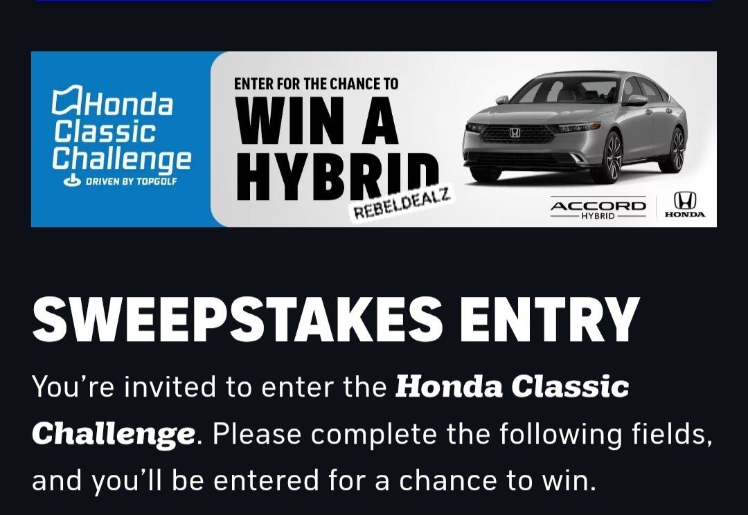 Topgolf Honda Classic Challenge: Win a Honda Accord Hybrid
