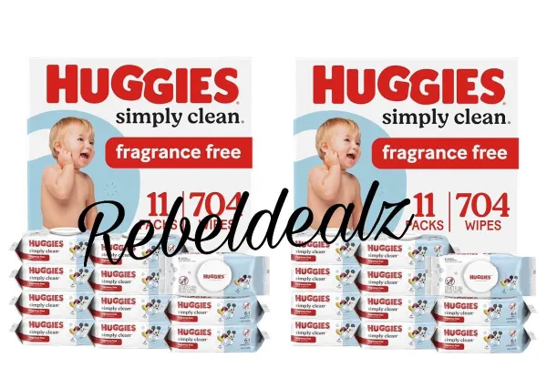 Huggies Simply Clean Baby Wipes 704 Count Coupon Deal at Amazon