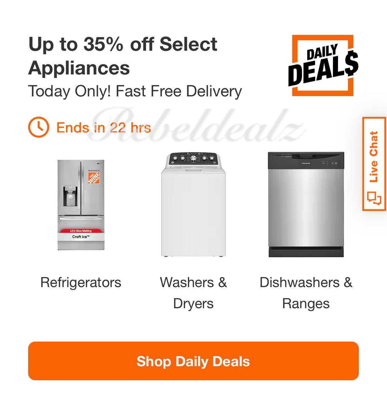 Home Depot Daily Deals: Up to 35% Off Select Appliances