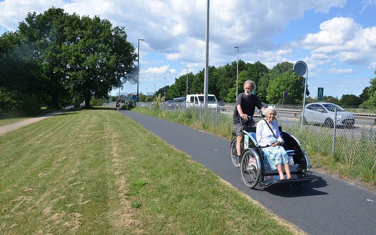 Cyclist on a country path