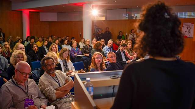 The Great Pitch Session: "Our Sister Angela – Black Power in the GDR" with Katharina Warda (rear view) The Great Pitch Session: "Our Sister Angela – Black Power in the GDR" with Katharina Warda (rear view)