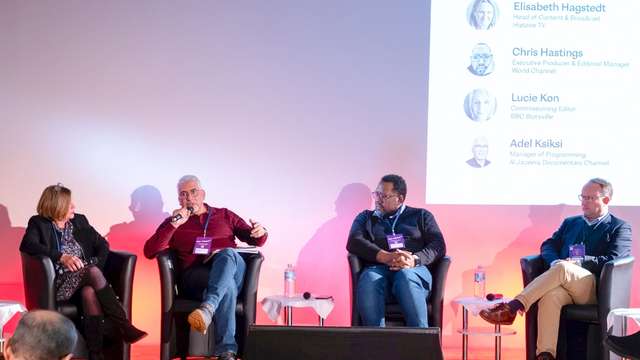 Ruth Berry, Adel Ksiksi (Manager of Planning & Scheduling, Al Jazeera Documentary Channel), Chris Hastings (Executive Producer & Editorial Manager, WORLD) and Mark Willock (Commissioning editor, SWR) Ruth Berry, Adel Ksiksi (Manager of Planning & Scheduling, Al Jazeera Documentary Channel), Chris Hastings (Executive Producer & Editorial Manager, WORLD) and Mark Willock (Commissioning editor, SWR)