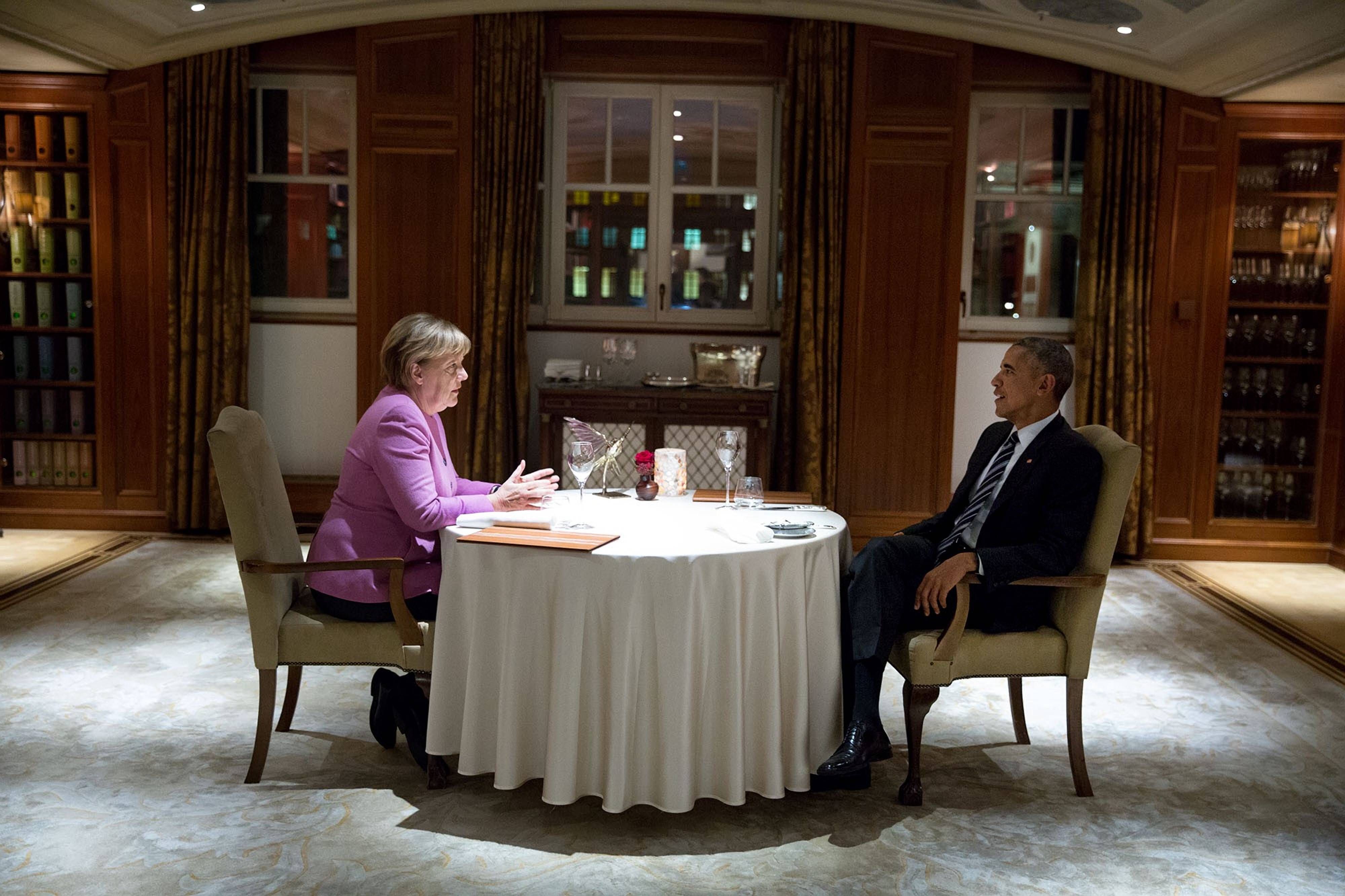 Angela Merkel mit Barack Obama
