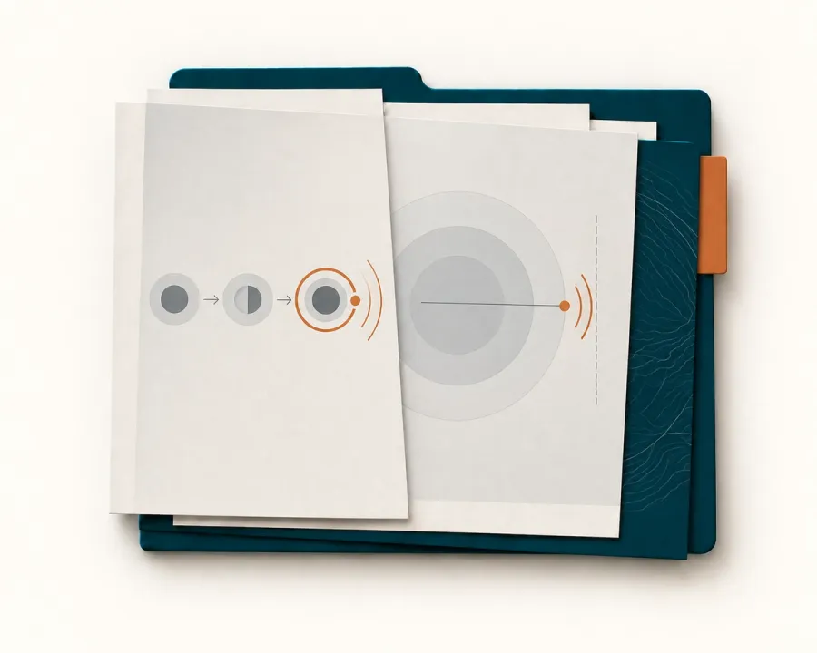 Abstract illustration of a warning about an imminent danger with an orange accent