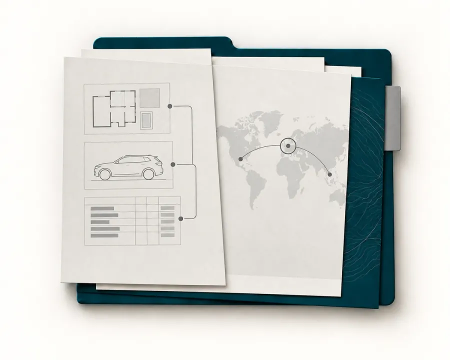 Abstract illustration of the cross-border tracing of assets