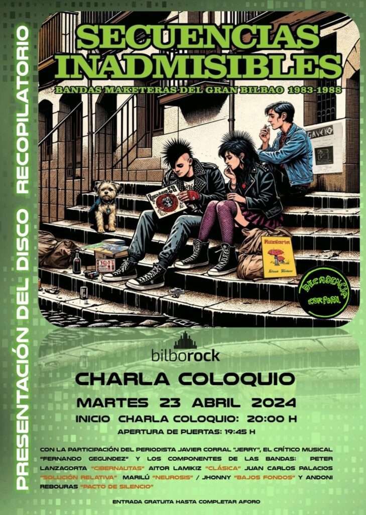 Cartel de SECUENCIAS INADMISIBLES: Charla Coloquio + Presentación Disco