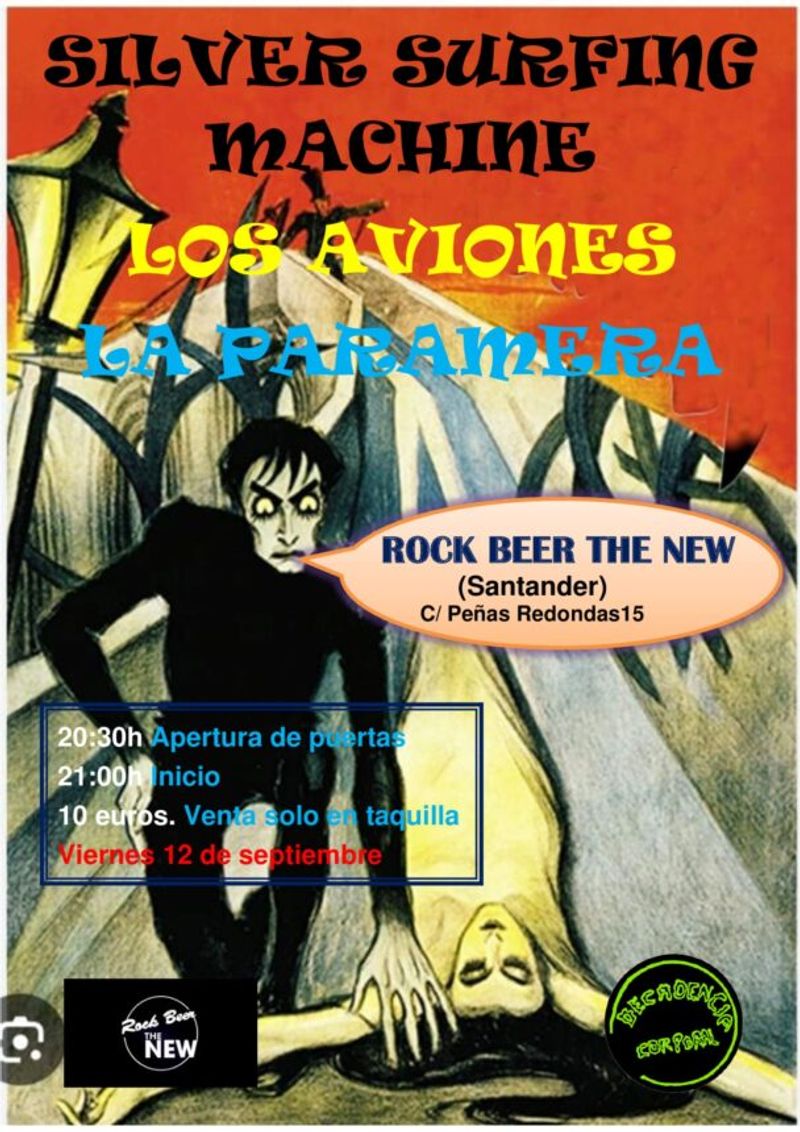 Cartel de LA PARAMERA / LOS AVIONES / SILVER SURFING MACHINE