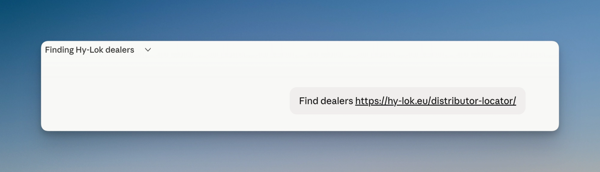 Claude AI chat with a dealer page link request