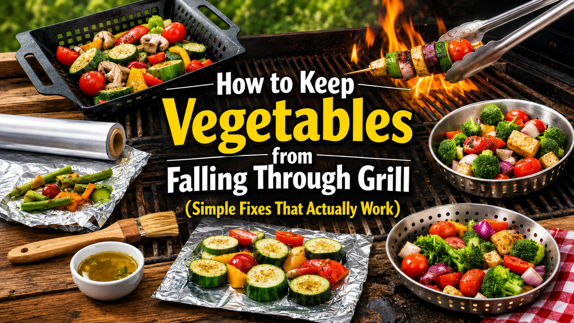 How to Keep Vegetables from Falling Through the Grill