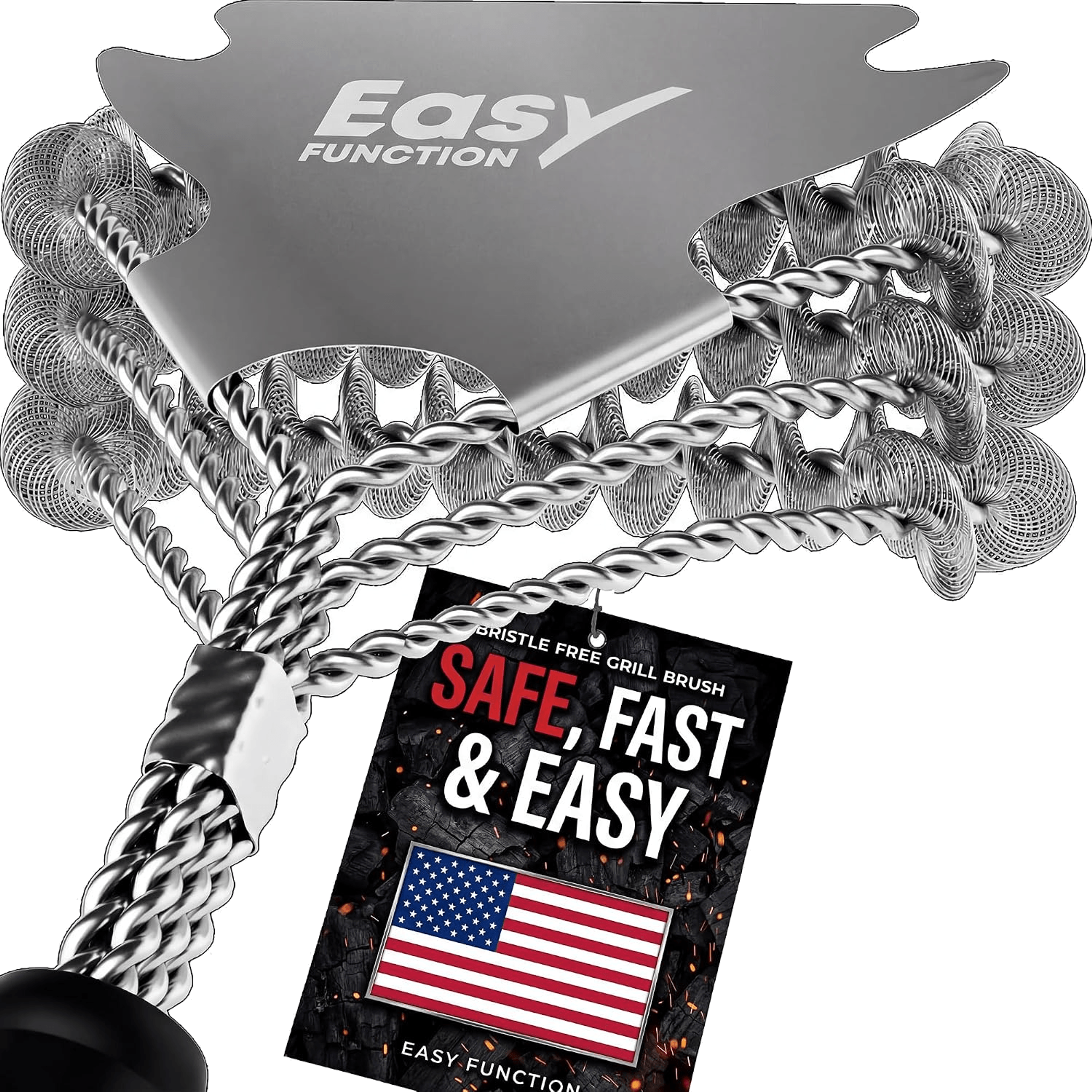 Easy Function Grill Brush with Scraper (Bristle Free)