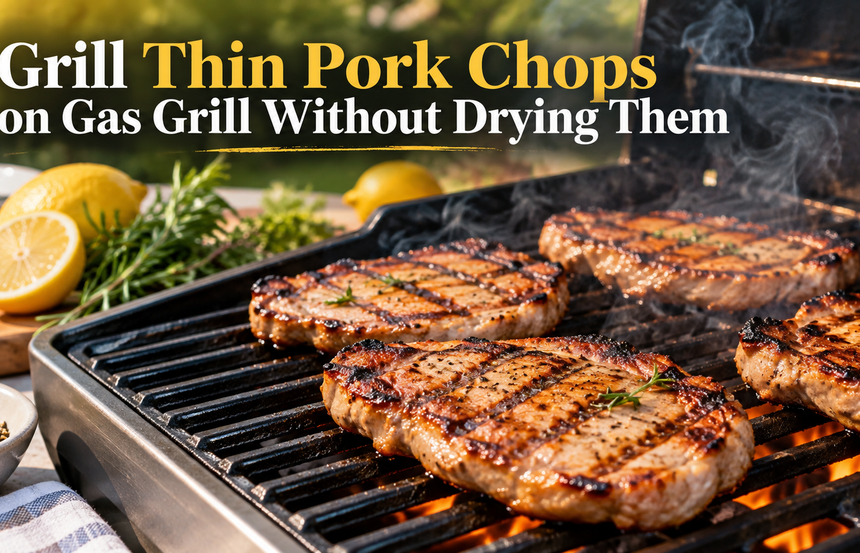 Grill Thin Pork Chops on Gas Grill Without Drying Them