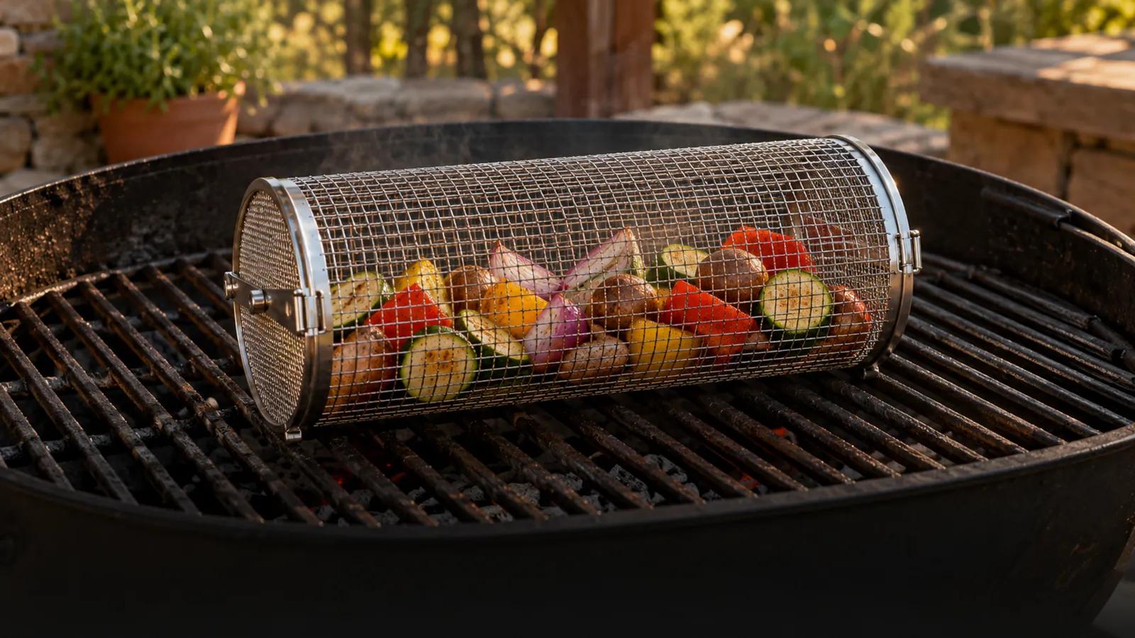 Rolling Grill Basket for Vegetables (Easy Grilling Guide)