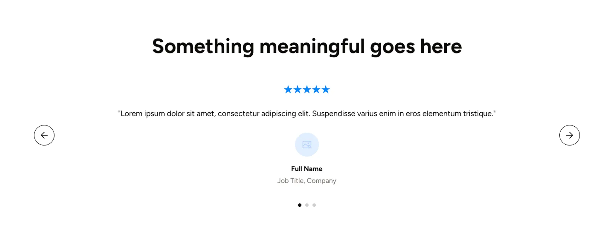 Testimonials section