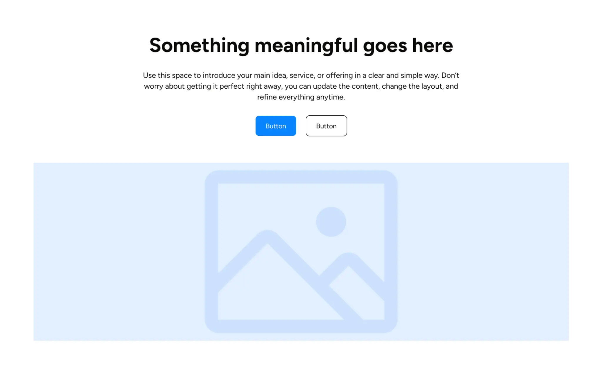 Stacked centred — everything in one column, image below