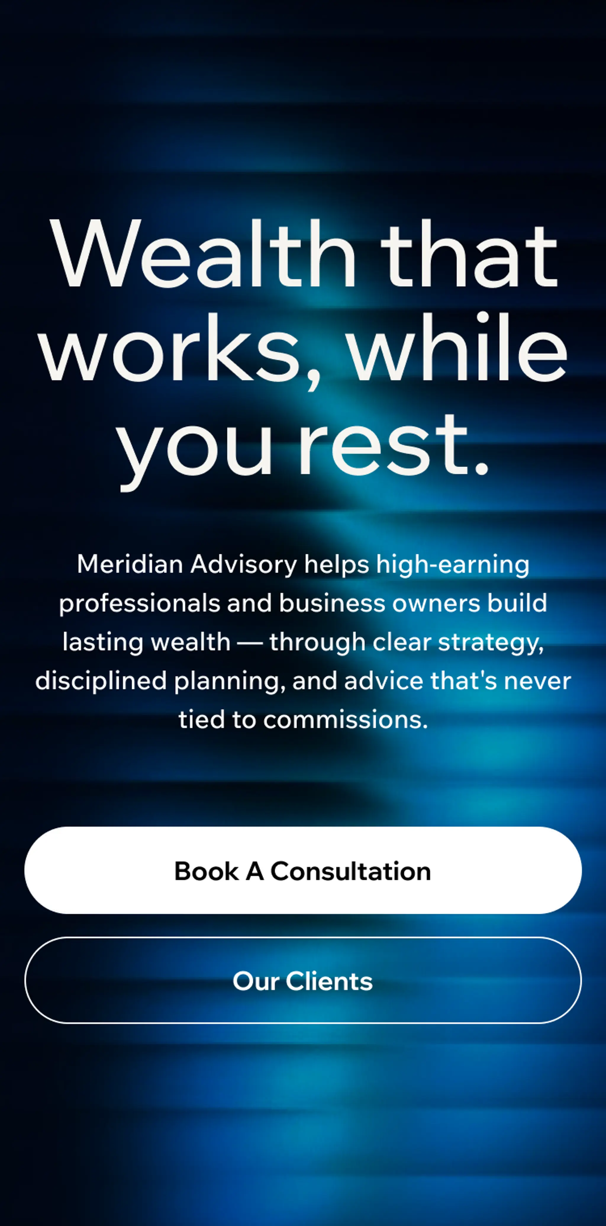 Financial website template mobile preview