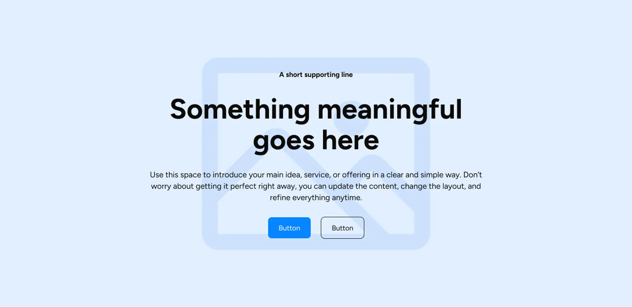 Overlay (centered content over a full-bleed image)