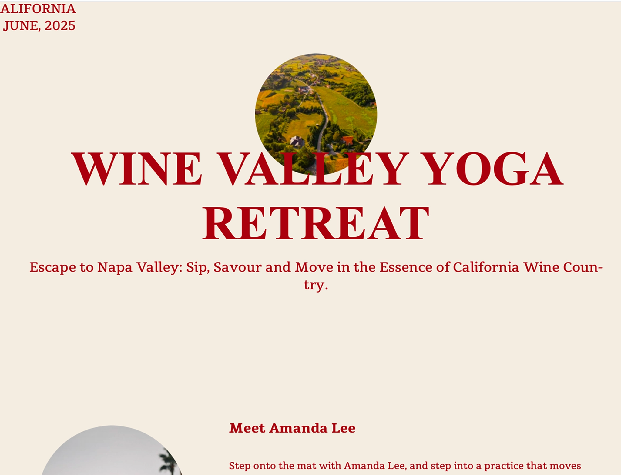 Wine Valley Yoga Retreat desktop preview