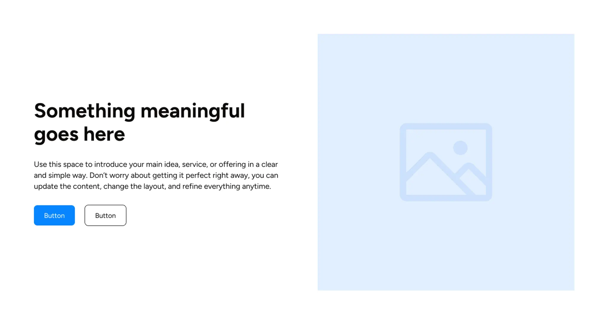 Split — text left, image right
