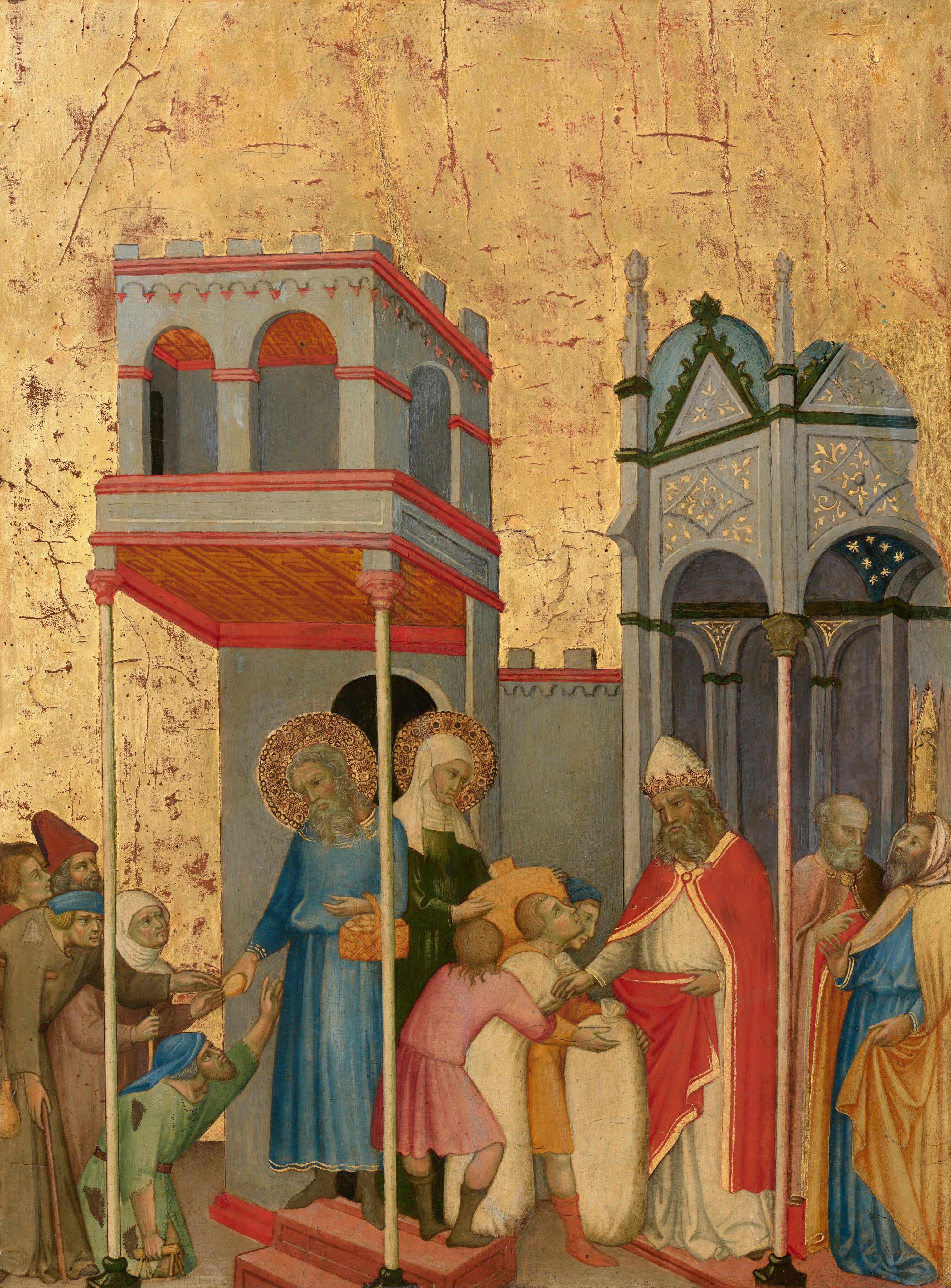 Andrea di Bartolo Joachim and Anna Giving Food to the Poor and Offerings to the Temple c. 1400/1405