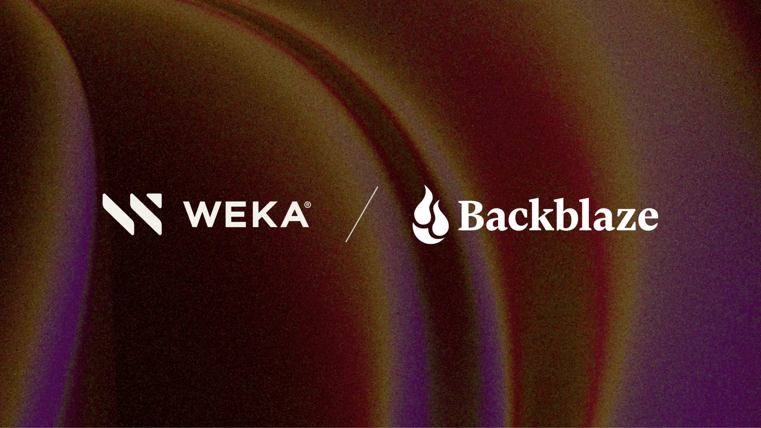 WEKA and Backblaze logos, separated by a slash.