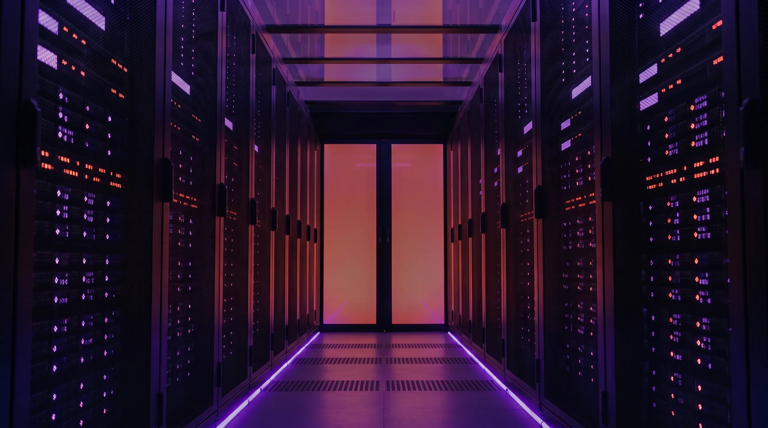 Server room leading to doors
