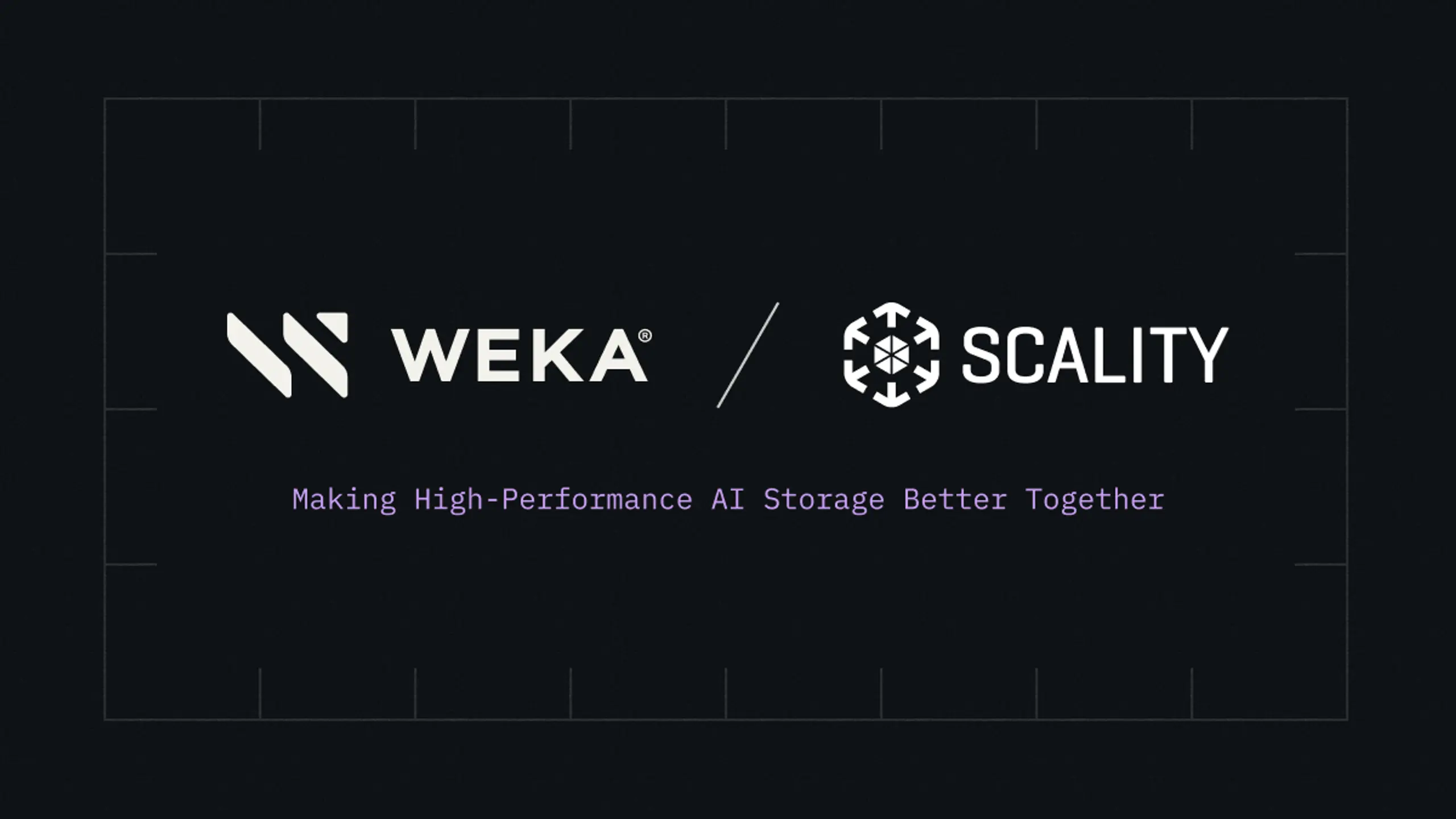 WEKA and Scality logos with the text "Making High-Performance AI Storage Better Together."