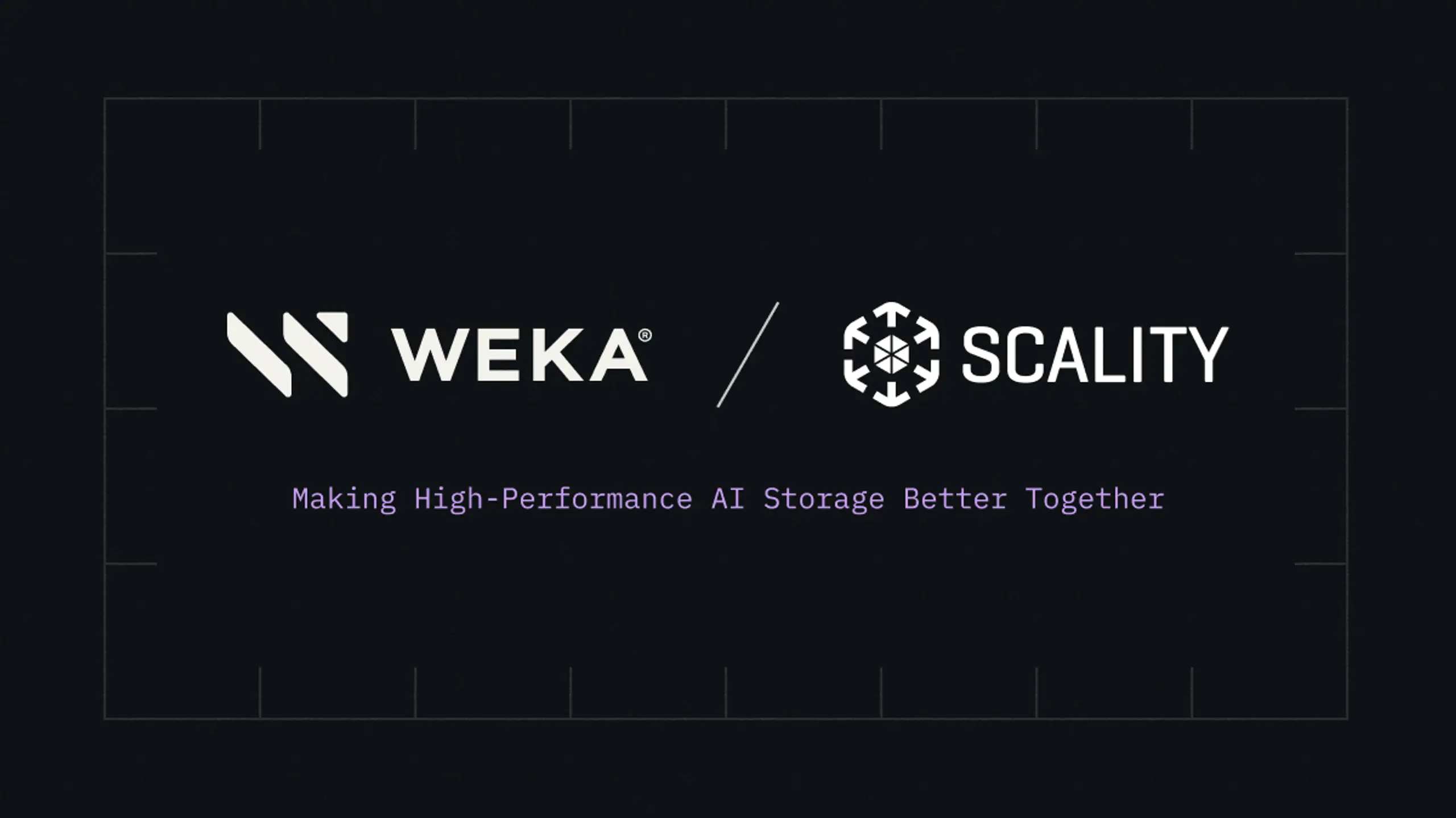 WEKA and Scality logos with the text "Making High-Performance AI Storage Better Together."