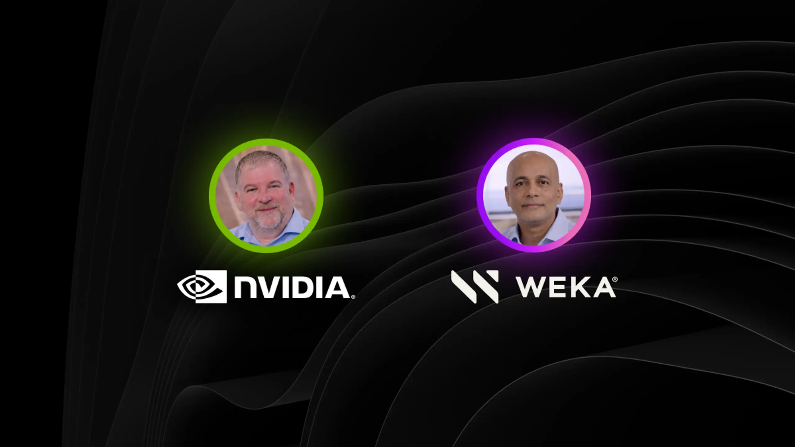 Profile pictures of two men with NVIDIA and WEKA logos.
