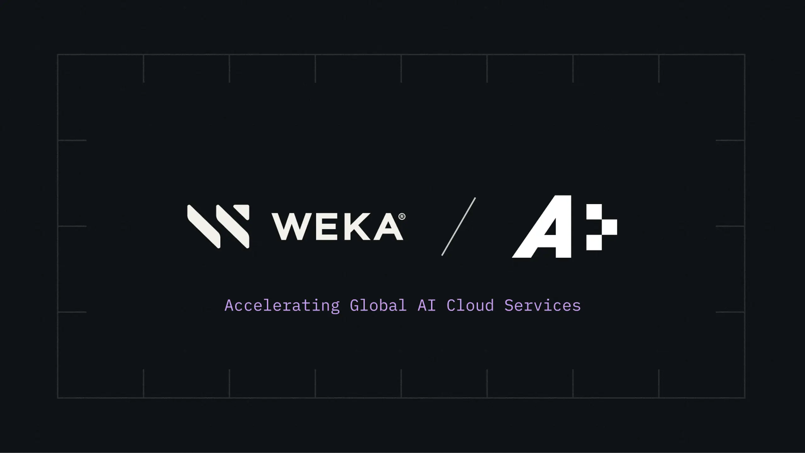 WEKA and A: logos with text "Accelerating Global AI Cloud Services".