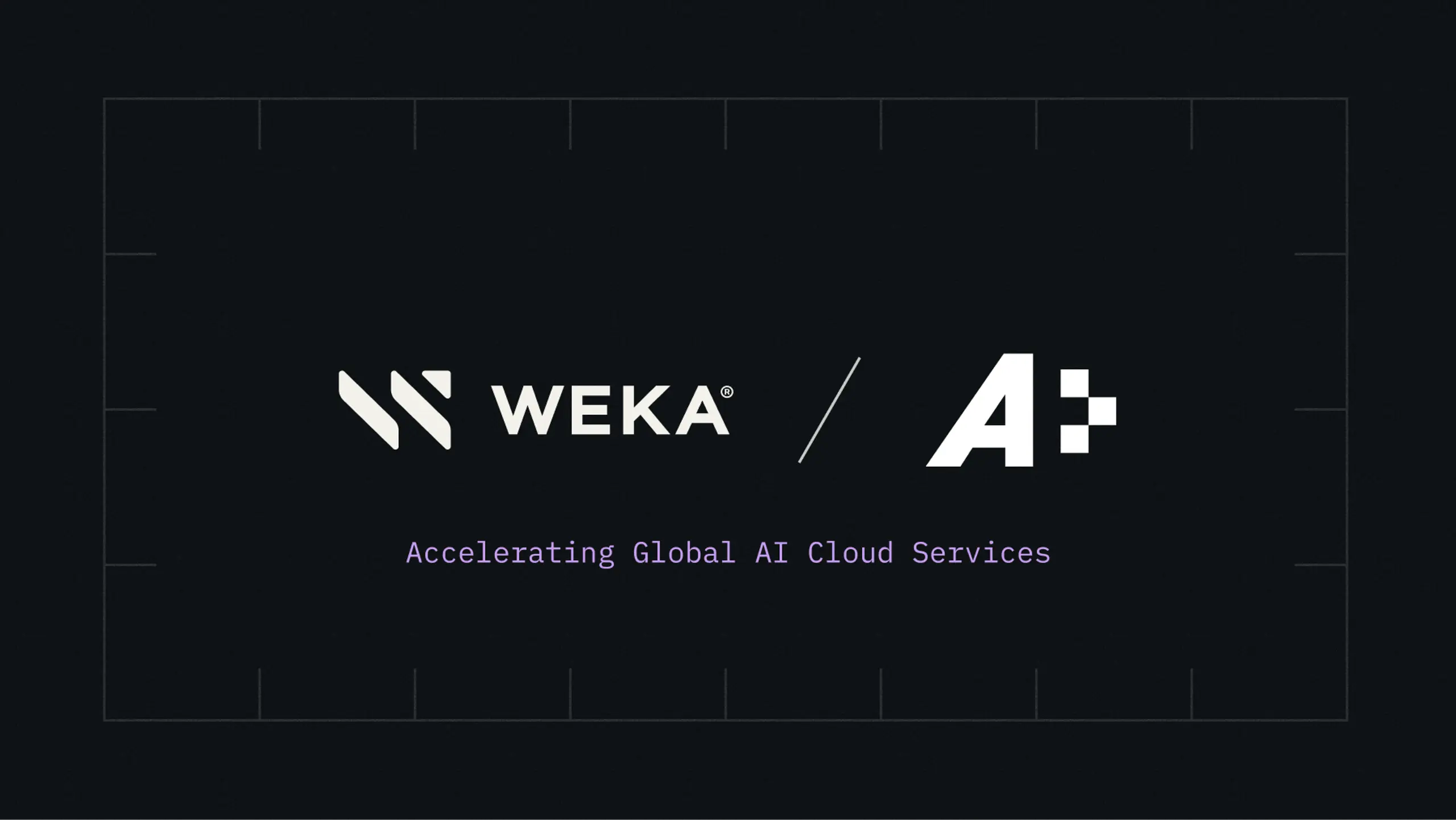 WEKA and A: logos with text "Accelerating Global AI Cloud Services".