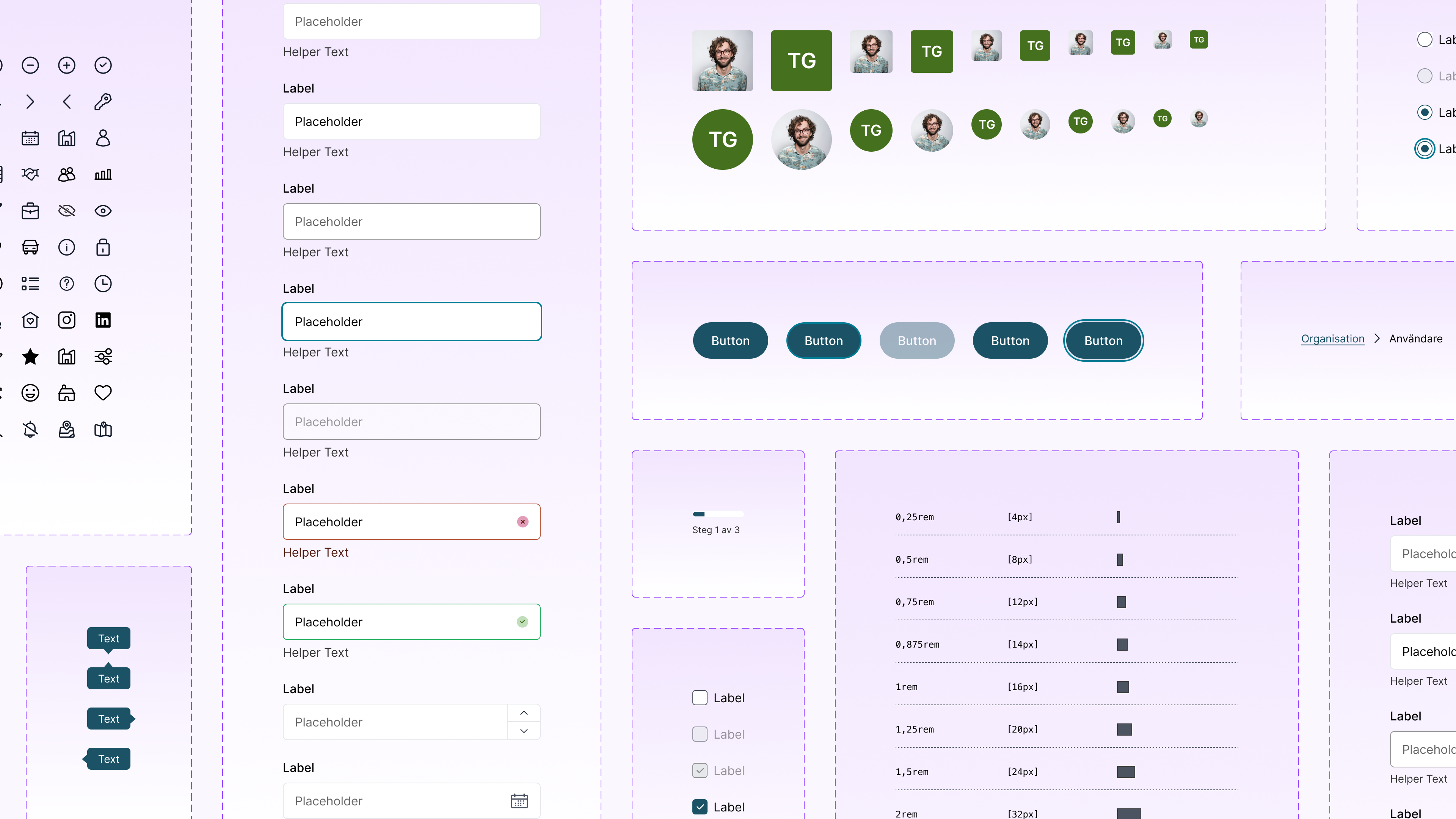 Utsnitt från designsystem