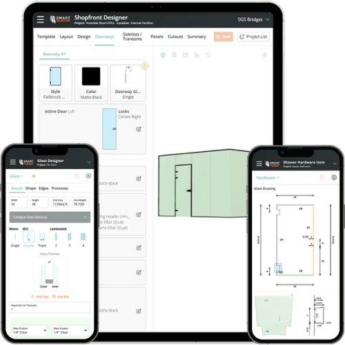 Smart Glazier Design on mobile phone