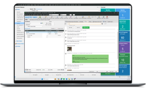 Smart Glazier Business on laptop