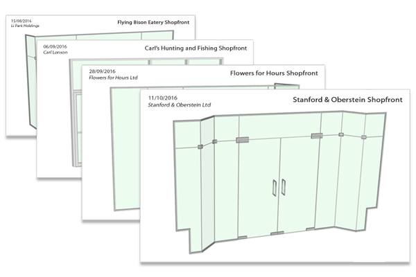 Shopfront and Partition Glass Drawings