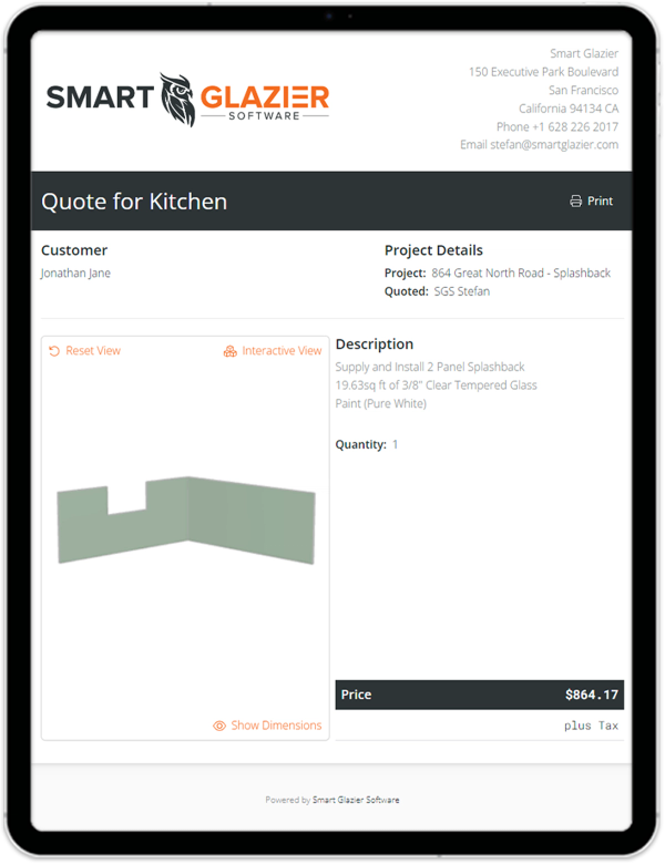 Backsplash Quote on a Tablet