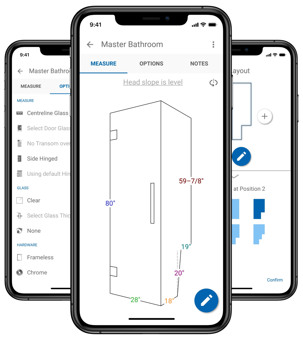 Smart-Glazier app is the best way to receive shower measurements
