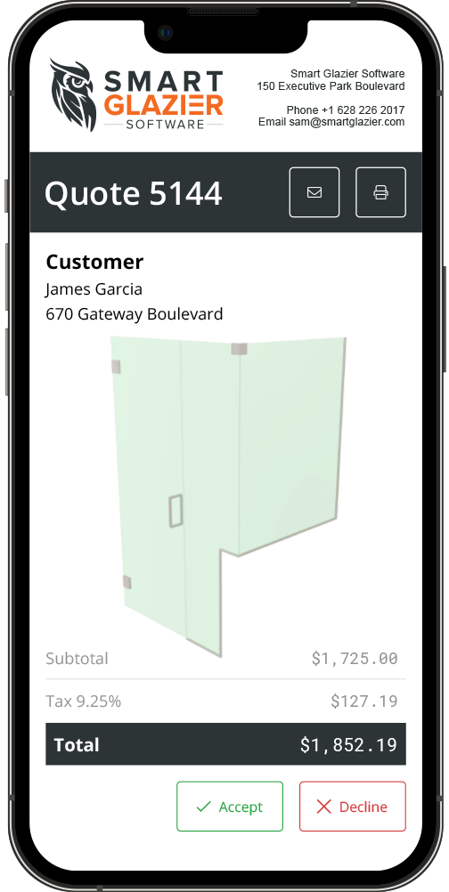 Professional Interactive, 3D Quote displayed on a screen