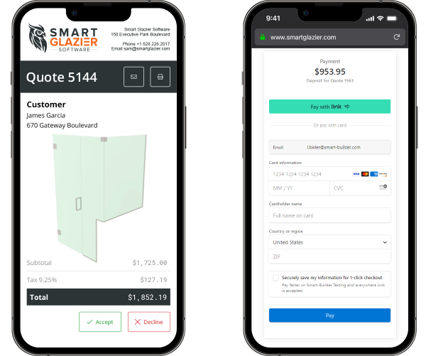 Impress your customers when estimating with Smart Glazier Business