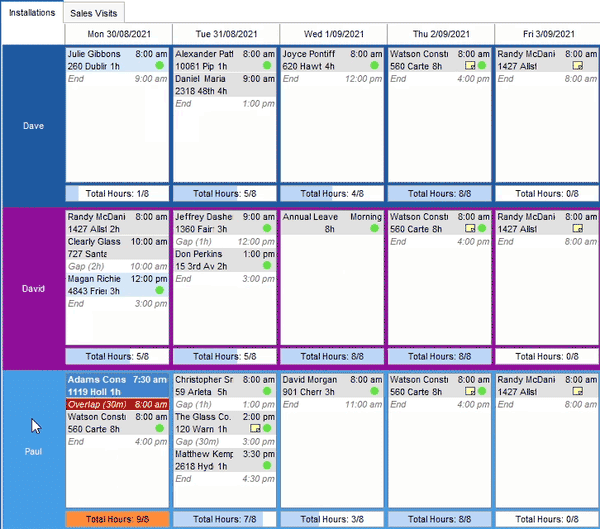 Drag-and-drop schedule to keep things simple