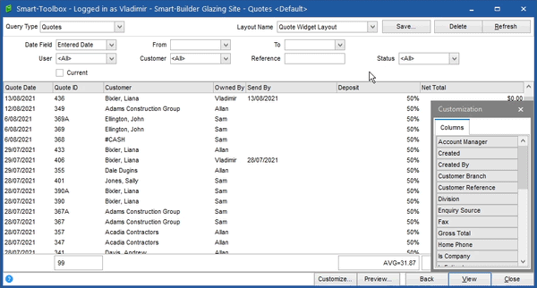 Customize your Reports
