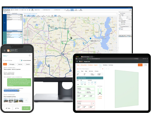 Software layout showcasing Smart Glazier Software