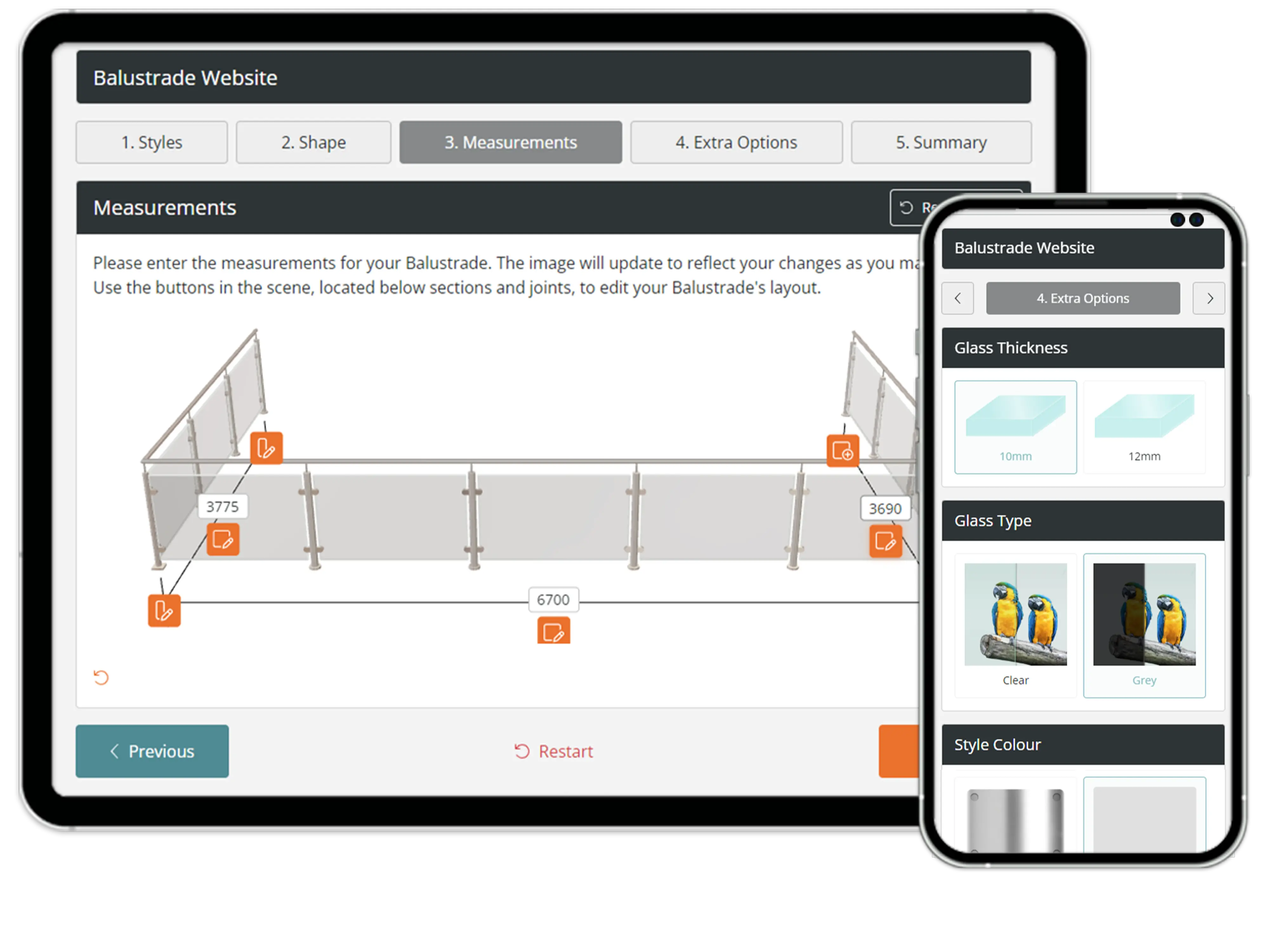 Sell railings on your website 24/7