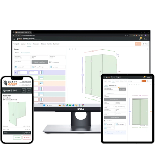 Shower design projects on various devices