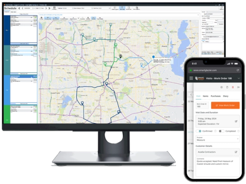 Schedule on a tablet and desktop