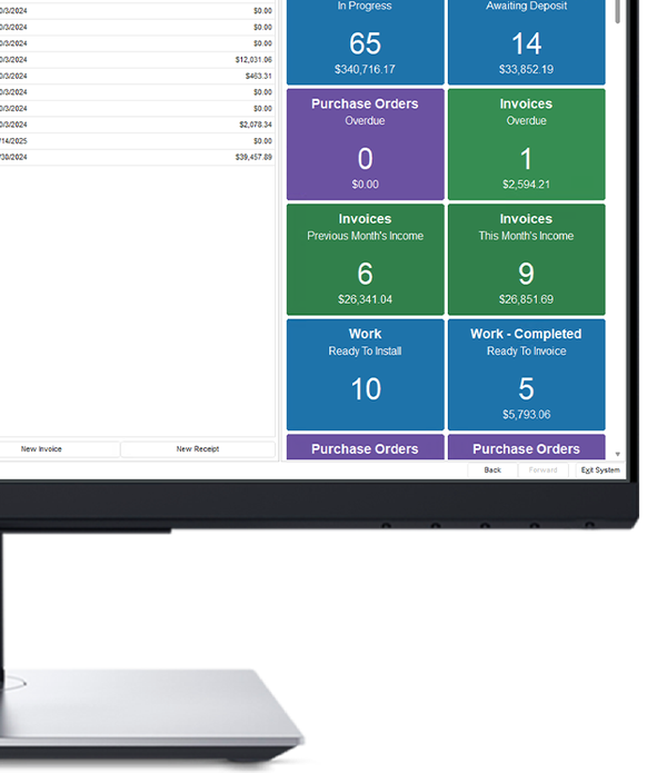 Widget showing invoice status