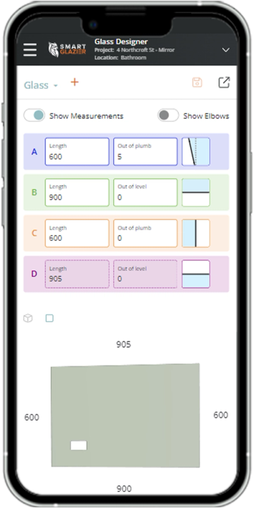 Accurate Glass Panel Design on hand held devices