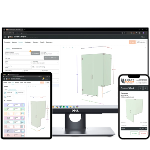 Smart Glazier Design: Shower Modules on various Devices