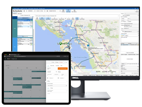 Schedule on a tablet and desktop